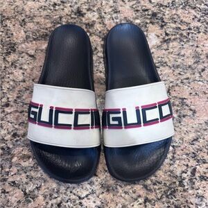 Gucci Stripe Rubber Slide 'Ecru' 2018